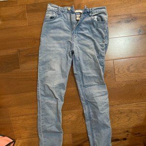 Forever 21 High Rise Jeans Light Wash Sunflower